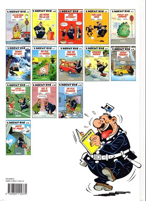 Verso de l'album L'Agent 212 Tome 8 Pas de panique