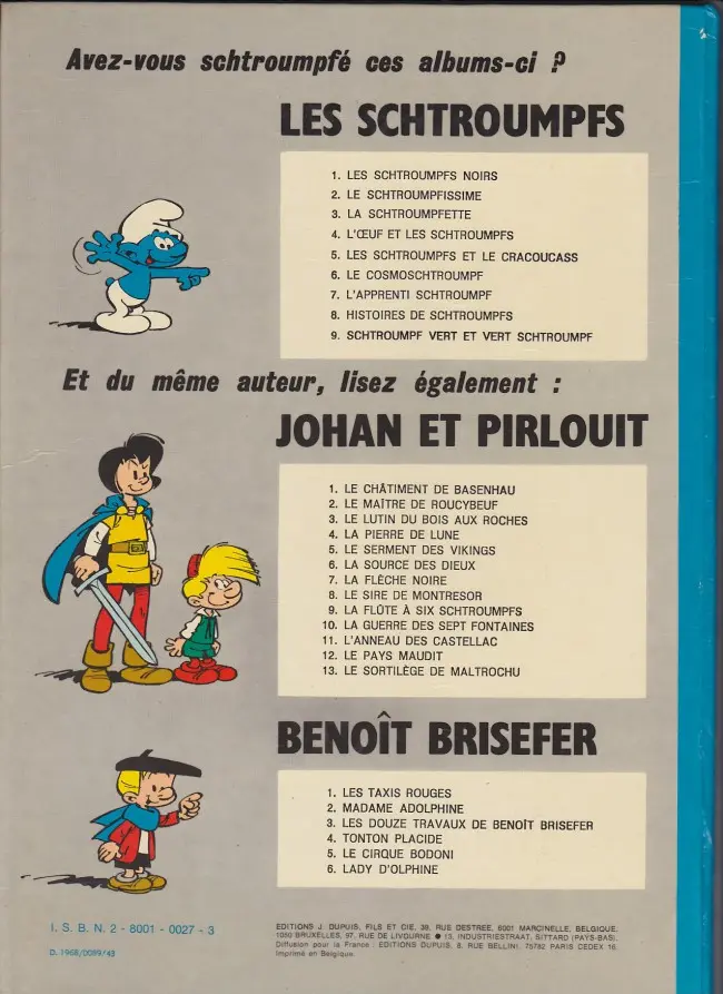 Verso de l'album Benoît Brisefer Tome 3 Les douze travaux de Benoit Brisefer
