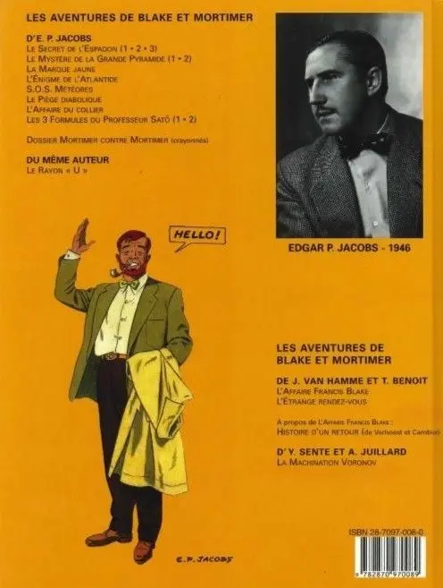 Verso de l'album Blake et Mortimer Tome 4 Le Mystère de la Grande Pyramide - Tome 1