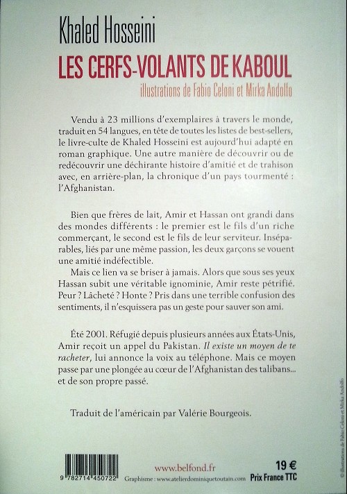 Verso de l'album Les Cerfs-volants de Kaboul