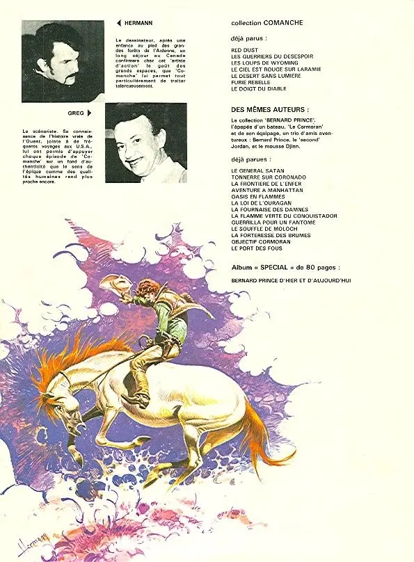 Verso de l'album Comanche Tome 6 Furie rebelle