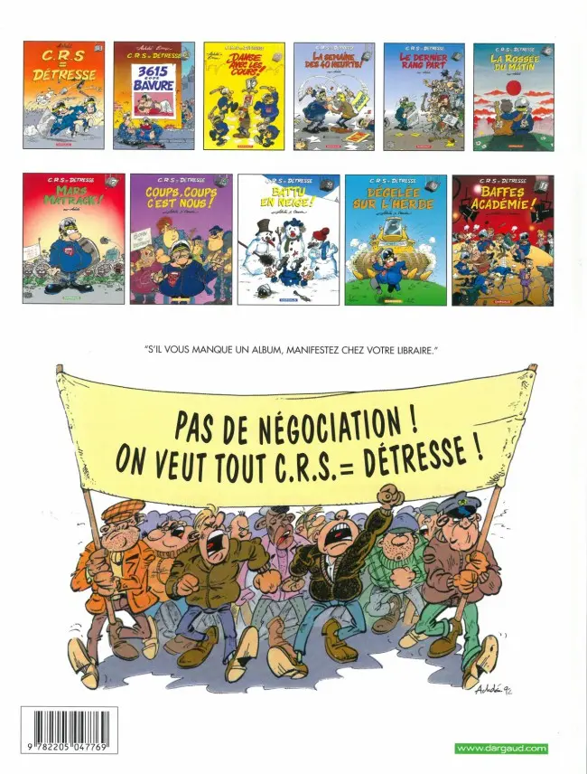 Verso de l'album CRS = Détresse Tome 7 Mars Matrack !