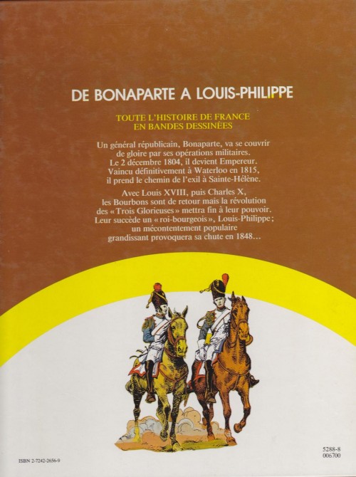 Verso de l'album Histoire de France en bandes dessinées Tome 6 De Bonaparte à Louis-Philippe