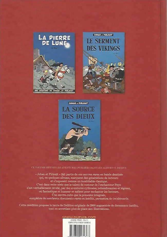 Verso de l'album Johan et Pirlouit Intégrale Tome 2 Sortilèges et enchantements
