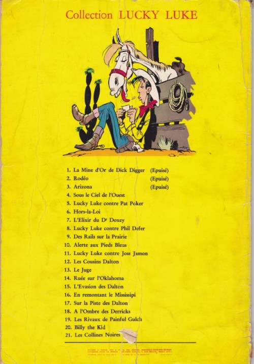 Verso de l'album Lucky Luke Tome 8 Lucky Luke et Phil Defer