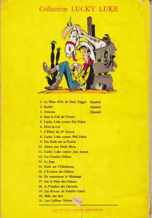 Verso de l'album Lucky Luke Tome 8 Lucky Luke et Phil Defer
