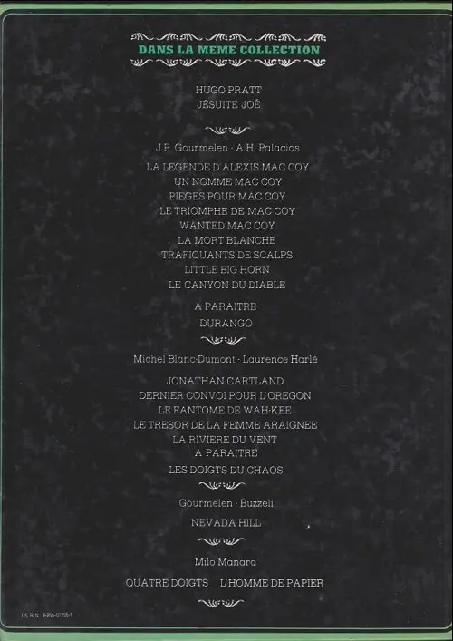 Verso de l'album Mac Coy Tome 6 La mort blanche
