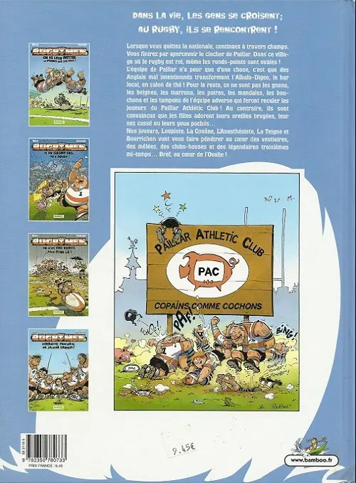 Verso de l'album Les Rugbymen Tome 3 On n'est pas venus pour être là !
