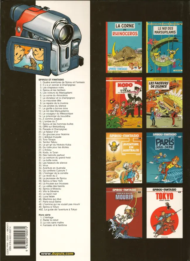 Verso de l'album Spirou et Fantasio Tome 5 Les voleurs du Marsupilami