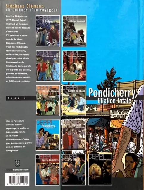 Verso de l'album Stéphane Clément Tome 8 Pondicherry, filiation fatale