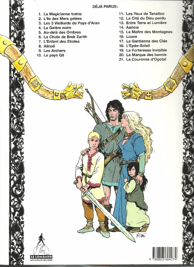 Verso de l'album Thorgal Tome 5 Au-delà des ombres