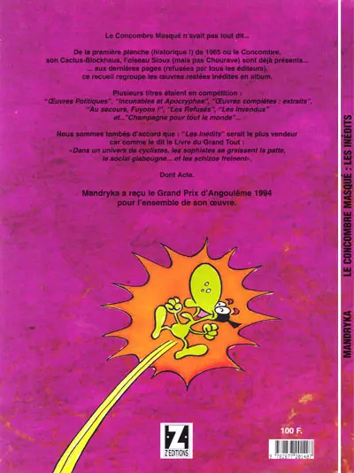 Verso de l'album Le Concombre masqué Les inédits