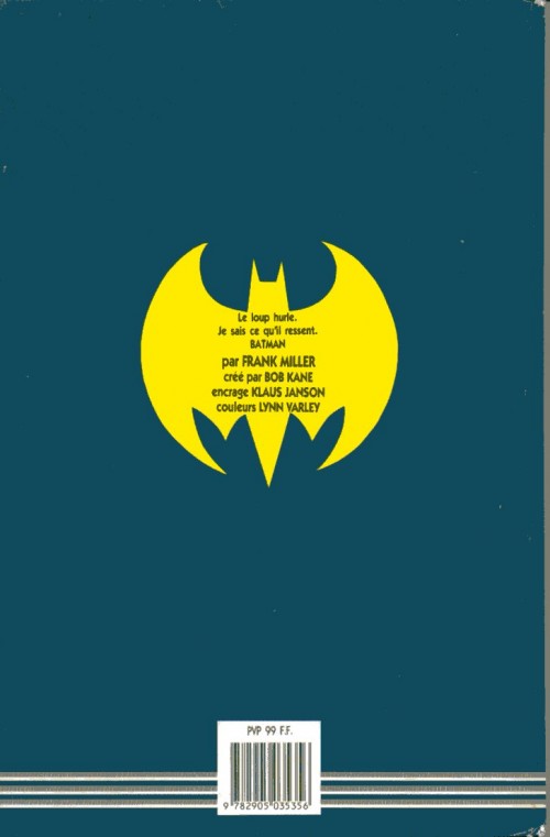 Verso de l'album Batman - Dark Knight Aedena Tome I Le Retour et le Triomphe