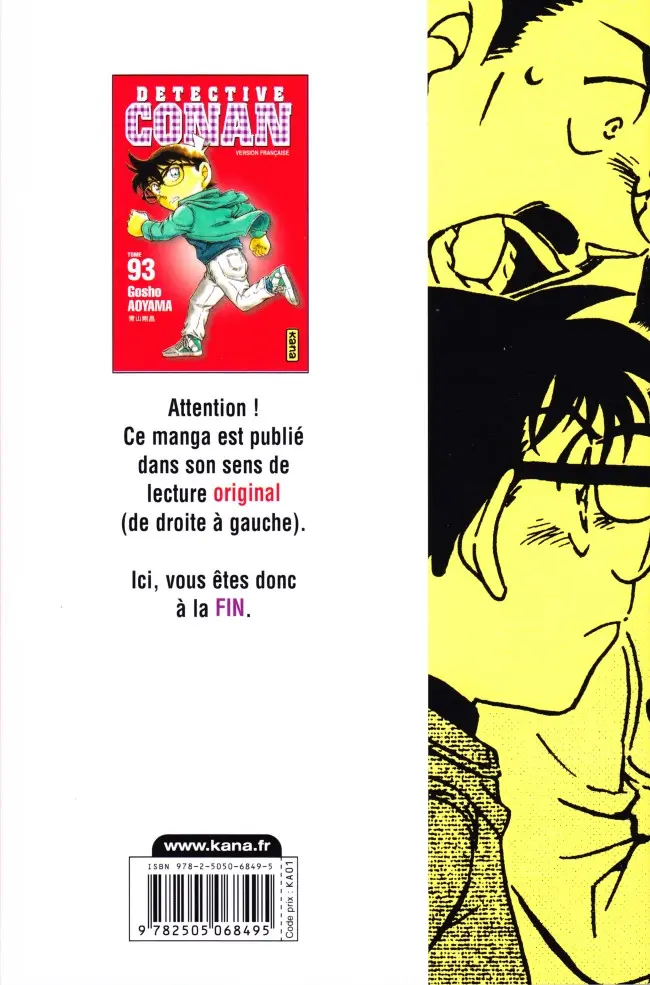 Verso de l'album Détective Conan Tome 93