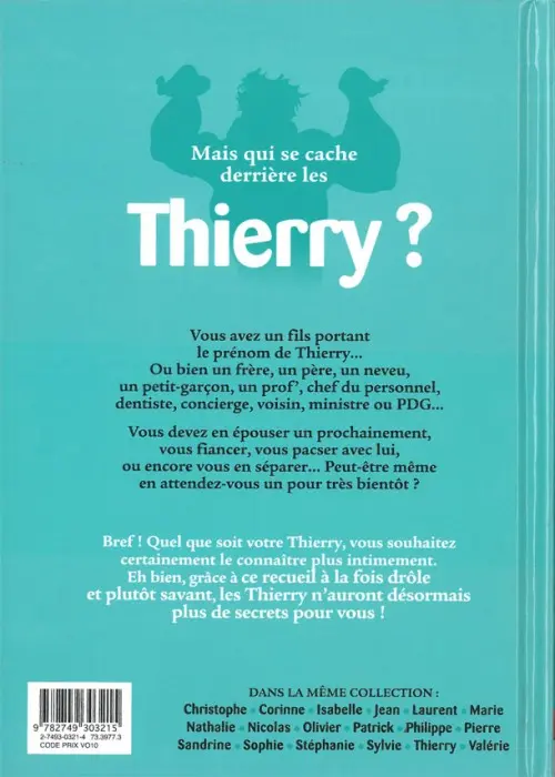 Verso de l'album L'Encyclopédie des prénoms en BD Tome 16 Thierry