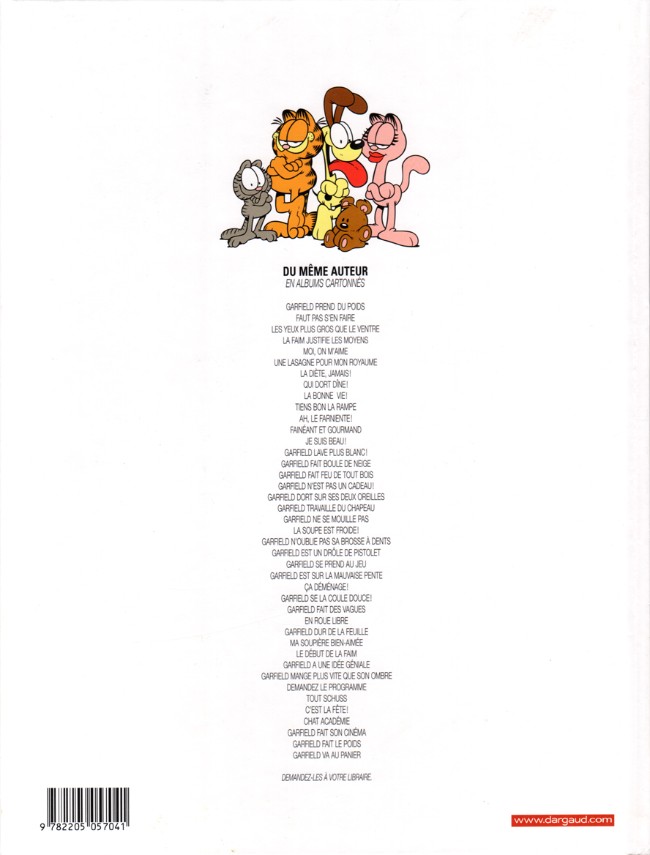 Verso de l'album Garfield Tome 41 Garfield va au panier