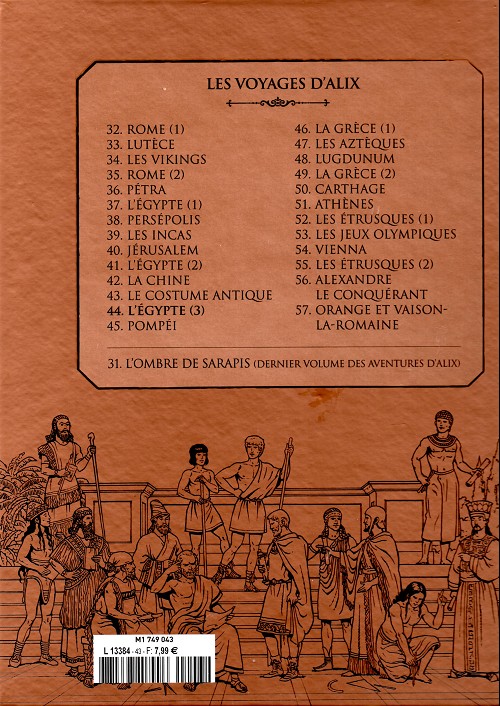 Verso de l'album Alix La collection Tome 44 Les voyages d'Alix - l'Égypte (3)