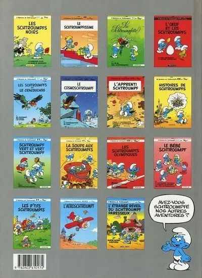 Verso de l'album Les Schtroumpfs Tome 16 Le schtroumpf financier