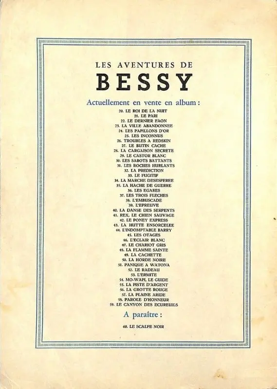 Verso de l'album Bessy Tome 59 Le canyon des écureuils
