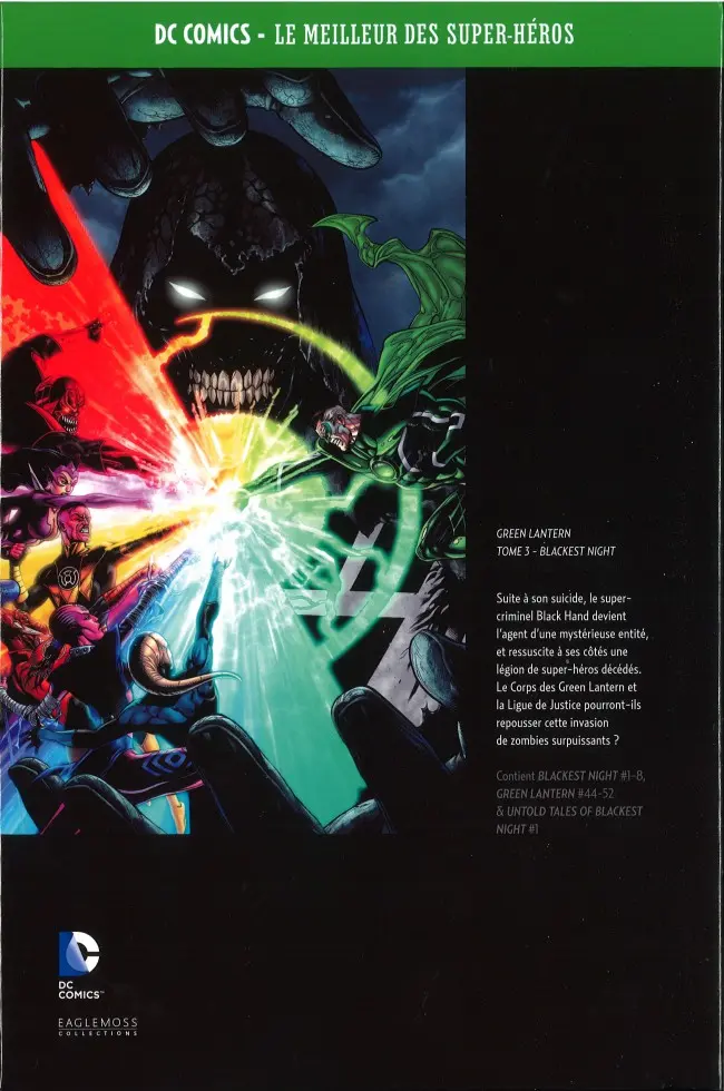 Verso de l'album DC Comics - Le Meilleur des Super-Héros Hors-série Premium Volume 3 Green Lantern - Tome 3 - Blackest Night