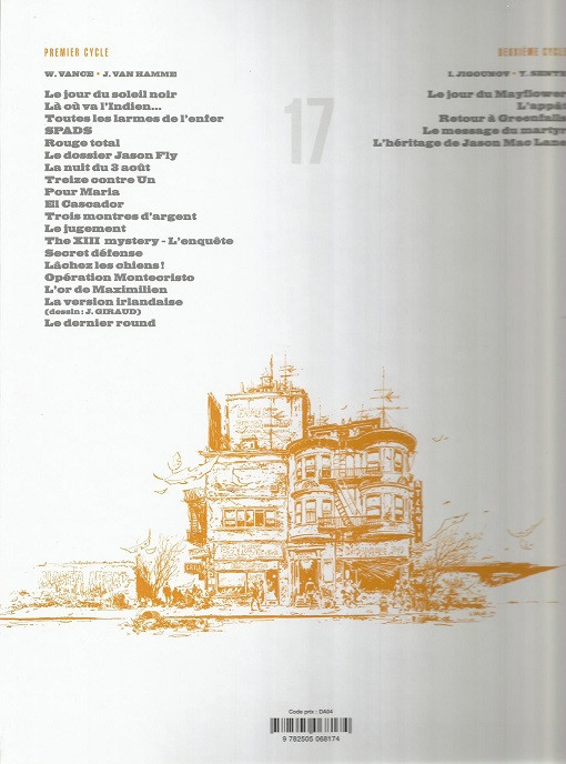 Verso de l'album XIII Tome 17 L'or de Maximilien
