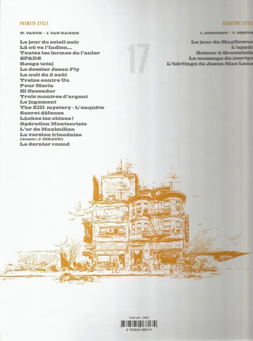Verso de l'album XIII Tome 17 L'or de Maximilien