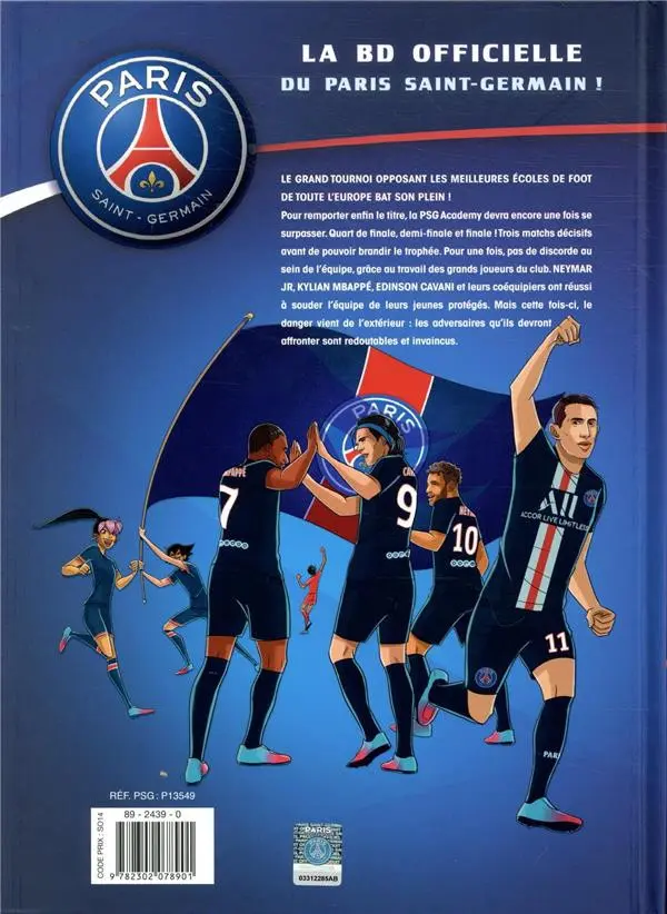 Verso de l'album PSG academy - Dream team Tome 4 Phase finale