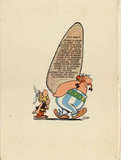 Verso de l'album Astérix Tome 12 Astérix aux jeux olympiques