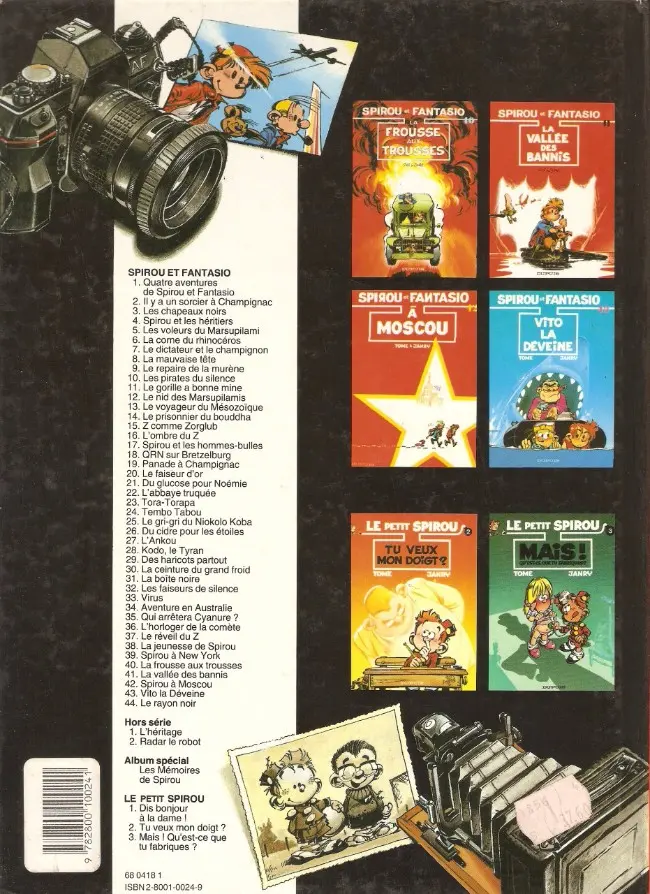 Verso de l'album Spirou et Fantasio Tome 22 L'abbaye truquée