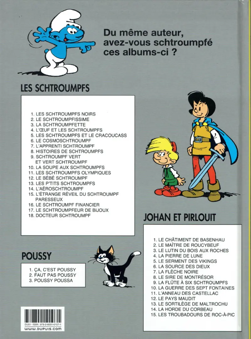 Verso de l'album Johan et Pirlouit Tome 13 Le sortilège de Maltrochu