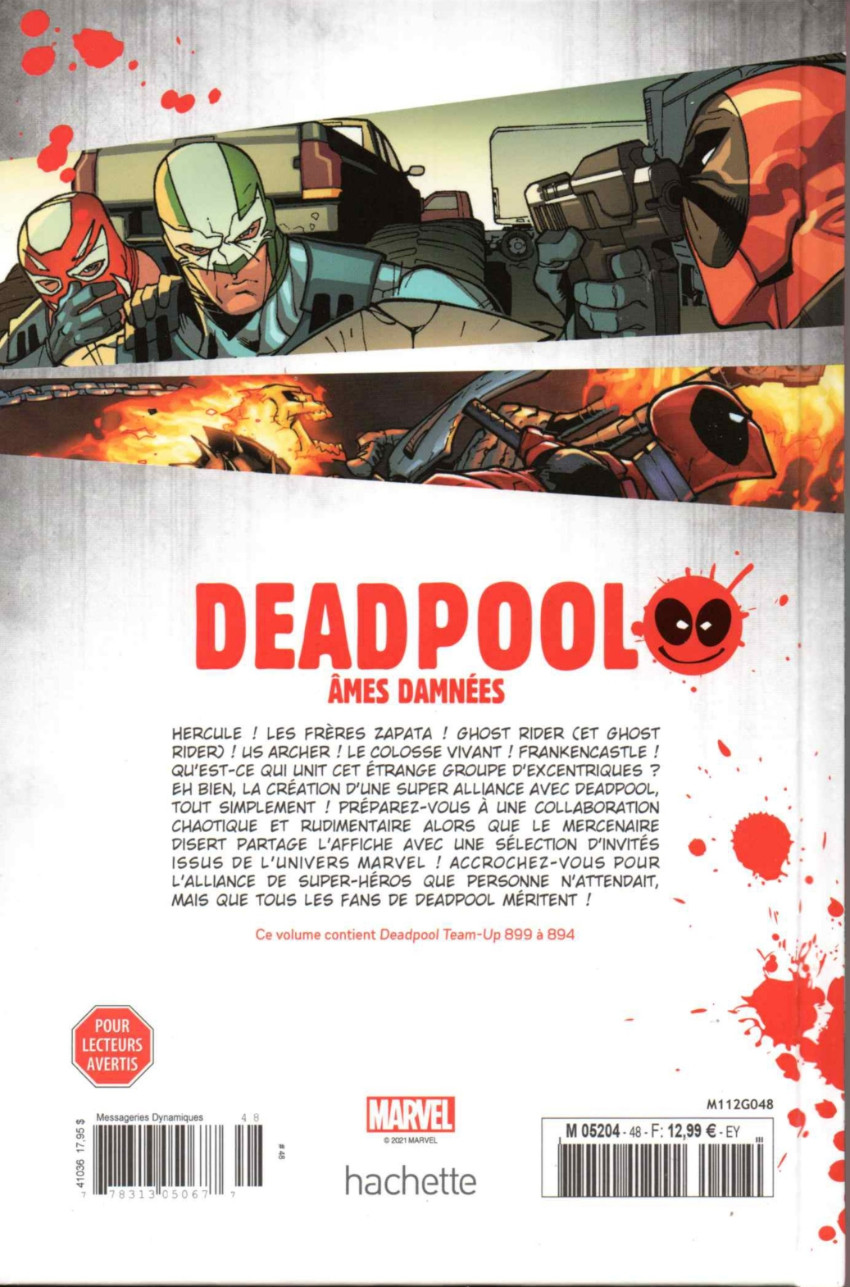Verso de l'album Deadpool - La collection qui tue Tome 48 Âmes damnées