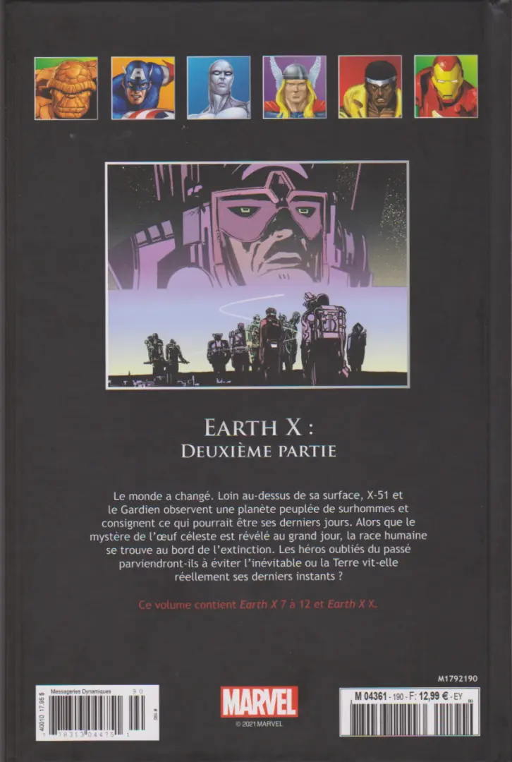 Verso de l'album Marvel Comics - La collection de référence Tome 190 Earth X : Deuxième Partie