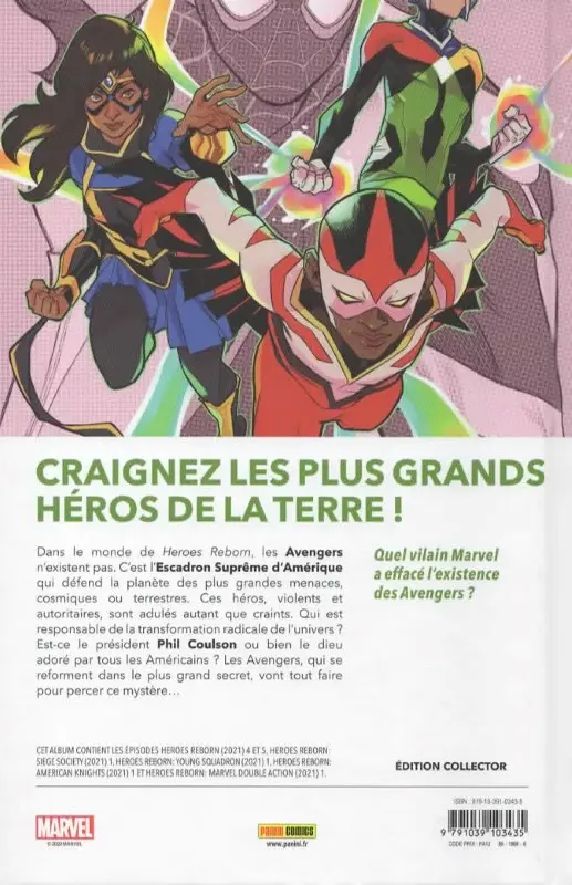 Verso de l'album Heroes Reborn Volume 2/3