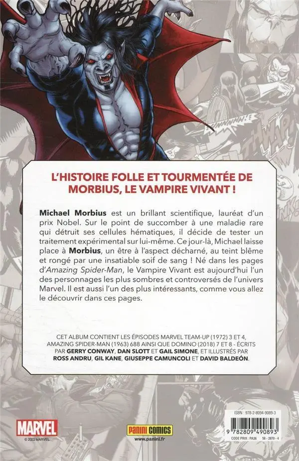 Verso de l'album Morbius