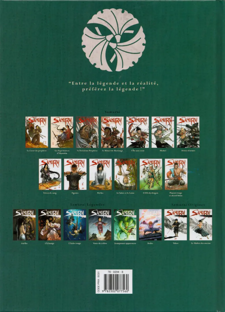 Verso de l'album Samurai Légendes Tome 6 Reiko