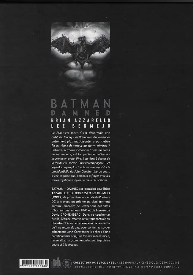 Verso de l'album Batman : Damned
