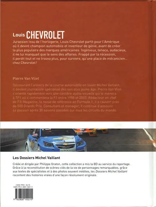 Verso de l'album Dossiers Michel Vaillant Tome 11 Louis Chevrolet