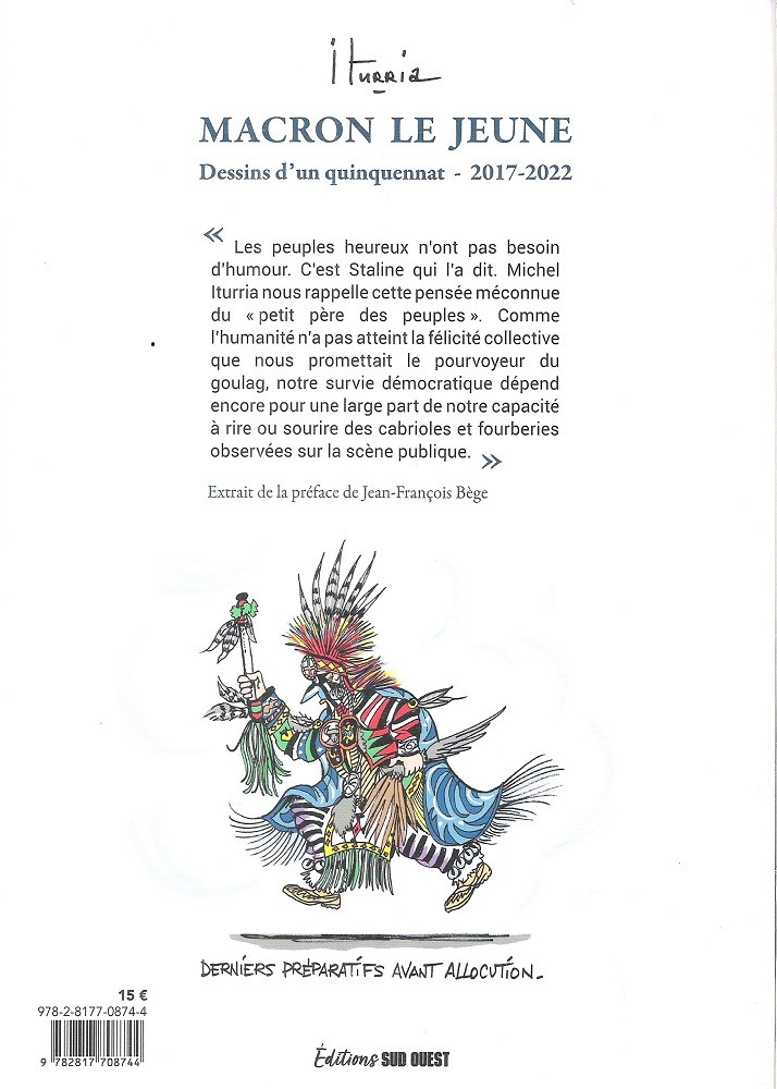 Verso de l'album Iturria - Dessins Sud-Ouest Dessins d'un quinquennat - 2017-2022 - Macron Le Jeune