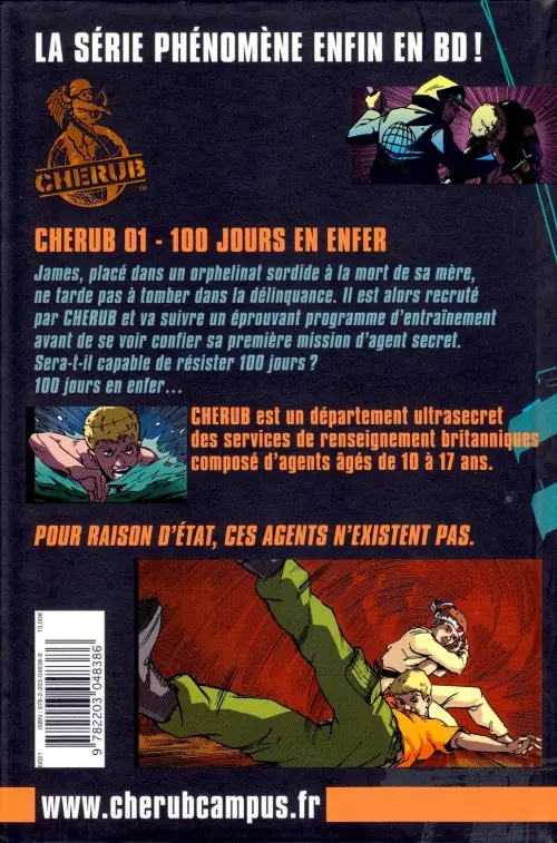 Verso de l'album Cherub Mission 1 100 jours en enfer