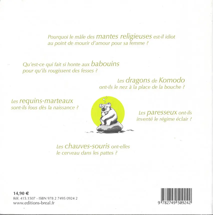 Verso de l'album Pas si bêtes !