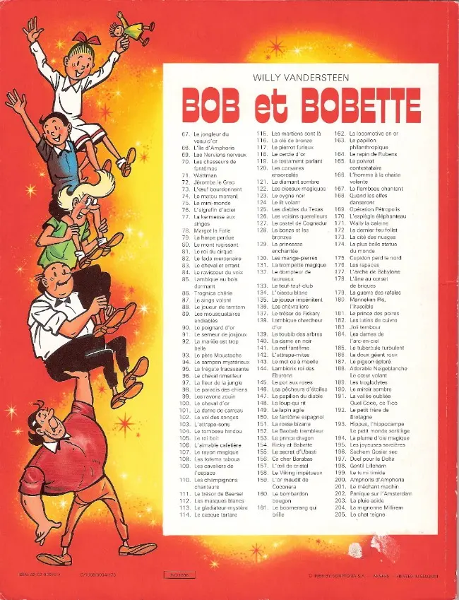 Verso de l'album Bob et Bobette Tome 84 Le ravisseur de voix