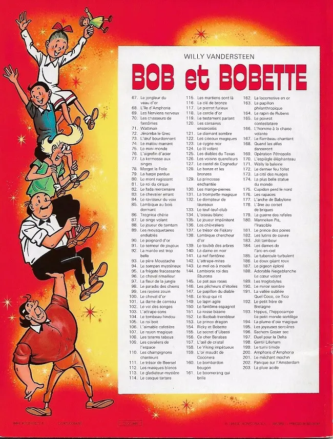Verso de l'album Bob et Bobette Tome 119 Le testament parlant