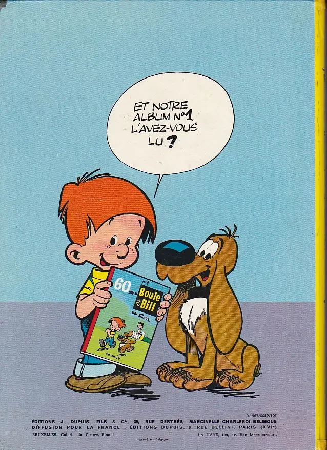 Verso de l'album Boule & Bill Tome 2 60 gags de Boule et Bill
