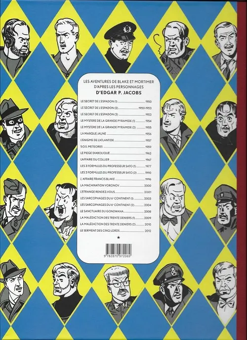 Verso de l'album Blake et Mortimer Tome 21 Le serment des cinq lords