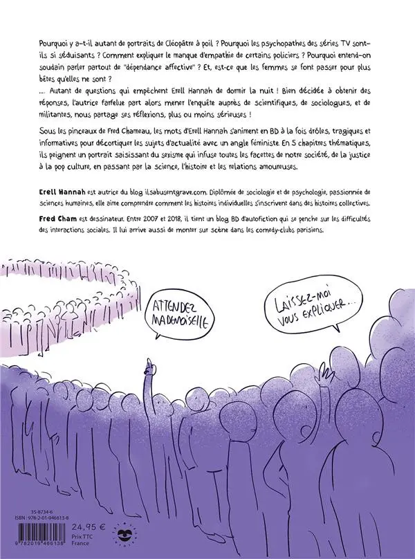 Verso de l'album Ils abusent grave Du féminisme et des sciences humaines en BD