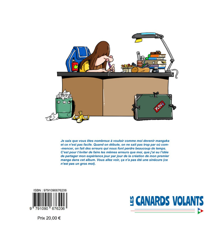 Verso de l'album Pétaroo Vol. 01 Journal de bord d'un mangaka