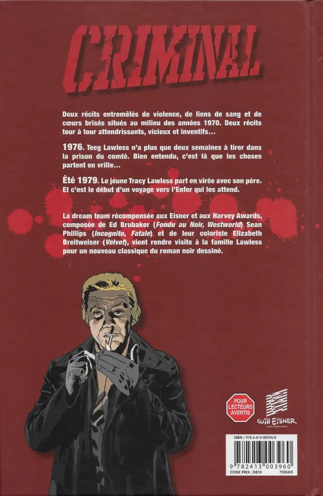 Verso de l'album Criminal Tome 7 Au mauvais endroit...