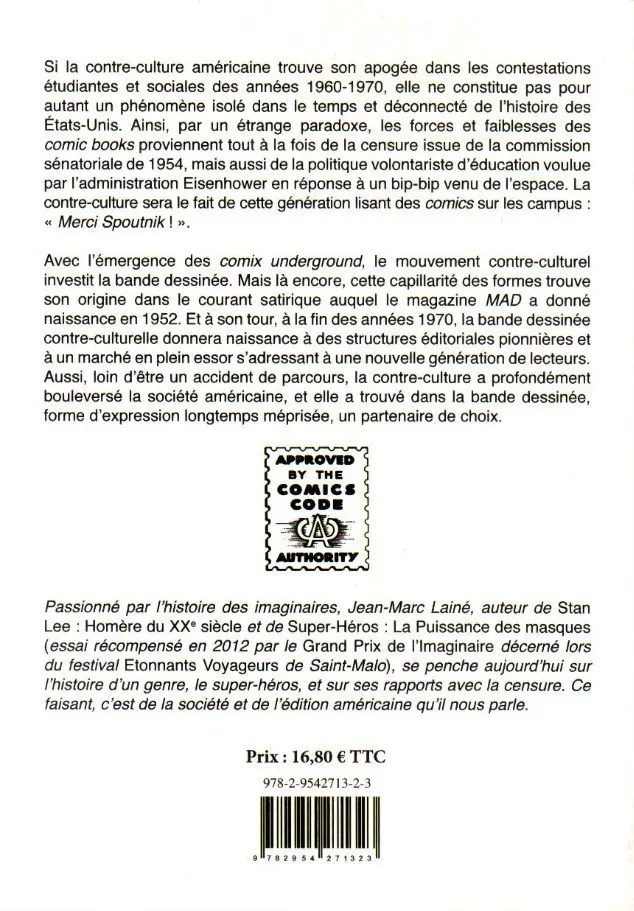 Verso de l'album Comics & contre-culture