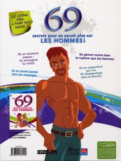 Verso de l'album 69 secrets à savoir sur... Les Hommes !