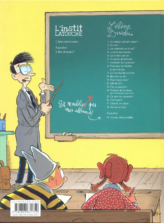 Verso de l'album L'Instit Latouche Tome 1 Seul contre toutes !
